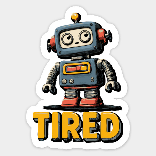Low Battery Robot Shirt for Burnt Out Workers and Overachievers Magnet by TuncGK