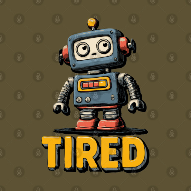 Low Battery Robot Shirt for Burnt Out Workers and Overachievers by TuncGK
