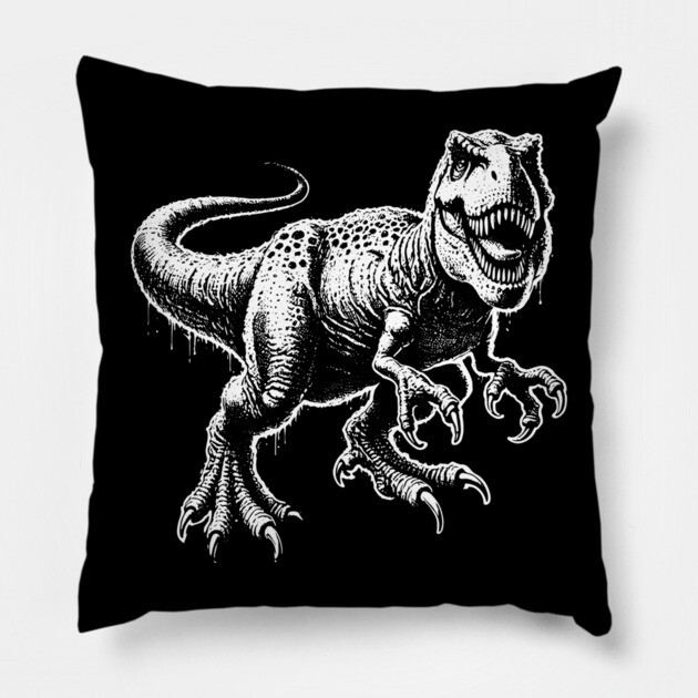 T-Rex Dinosaur Pillow by Silly Me Studio