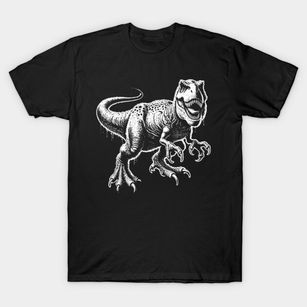 T-Rex Dinosaur T-Shirt by Silly Me Studio