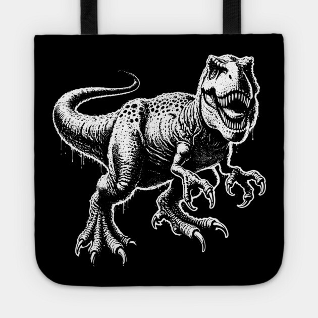 T-Rex Dinosaur Tote by Silly Me Studio