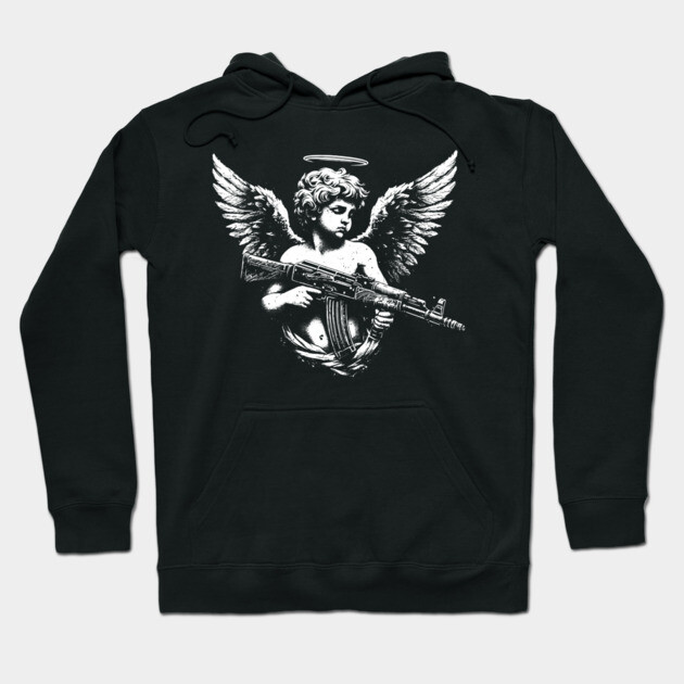 Armed Cherub Hoodie by Silly Me Studio