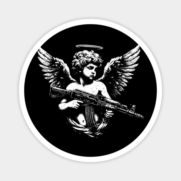 Armed Cherub Magnet by Silly Me Studio