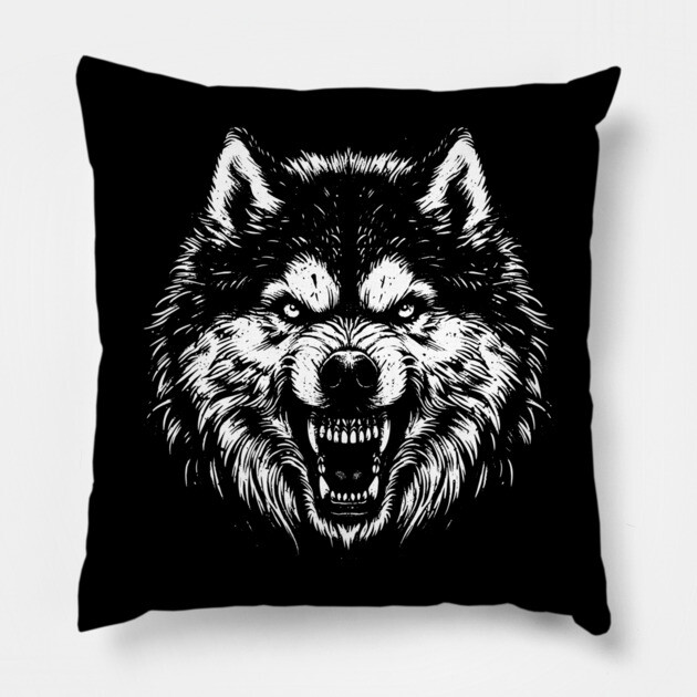 Husky Pillow by Silly Me Studio