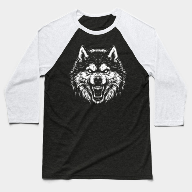 Husky Baseball T-Shirt by Silly Me Studio