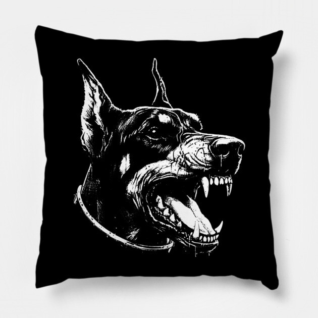 Doberman Pillow by Silly Me Studio