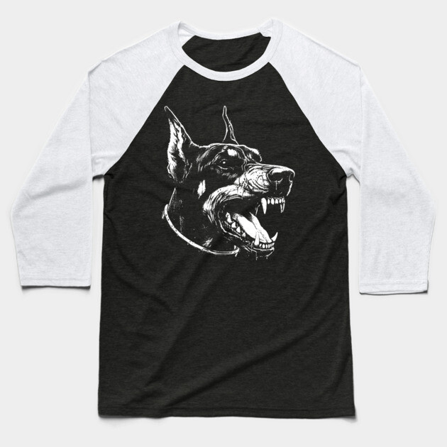 Doberman Baseball T-Shirt by Silly Me Studio