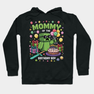 Mom Of The Birthday Boy Party Video Gamer Pixel Number Hoodie