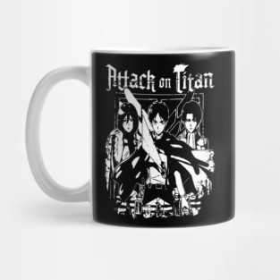 Attack on Titan Eren, Mikasa & Levi Artwork Mug
