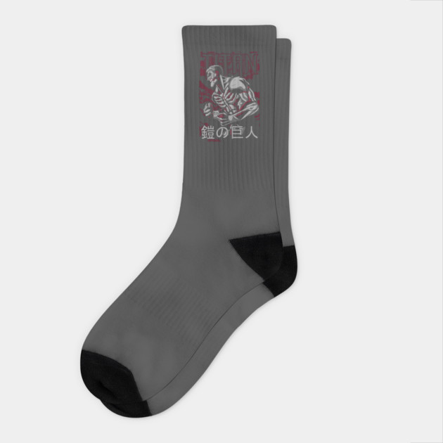 Reiner Braun Armored Titan Anime Artwork Socks by Otaku Vibes