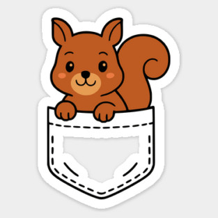 Funny Squirrel Pocket Pal Cute Squirrel Forest Animal Sticker