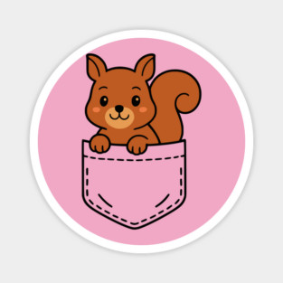 Funny Squirrel Pocket Pal Cute Squirrel Forest Animal Magnet