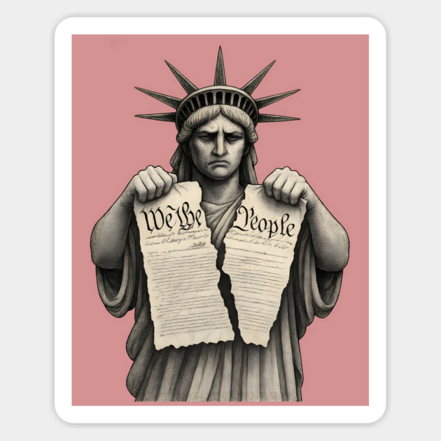 Statue of Liberty Tearing Constitution Magnet by WarFX Designs