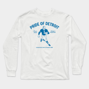 Pride of Detroit Vintage Football Long Sleeve T-Shirt