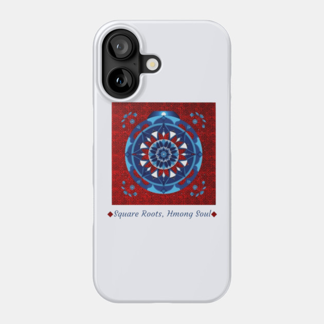 Square Roots, Hmong Soul – Tribal Mandala in Red & Blue Phone Case by Pimcolle