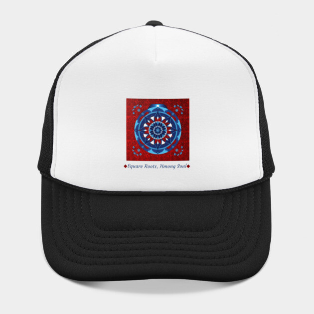 Square Roots, Hmong Soul – Tribal Mandala in Red & Blue by Pimcolle