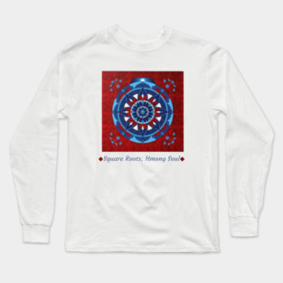 Square Roots, Hmong Soul – Tribal Mandala in Red & Blue Long Sleeve T-Shirt