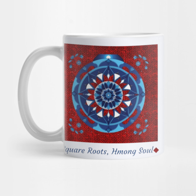 Square Roots, Hmong Soul – Tribal Mandala in Red & Blue by Pimcolle