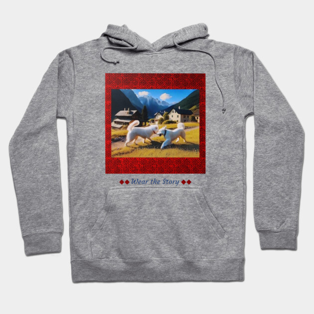 Wear the Story – Hmong Red Frame & Village Companions Hoodie by Pimcolle