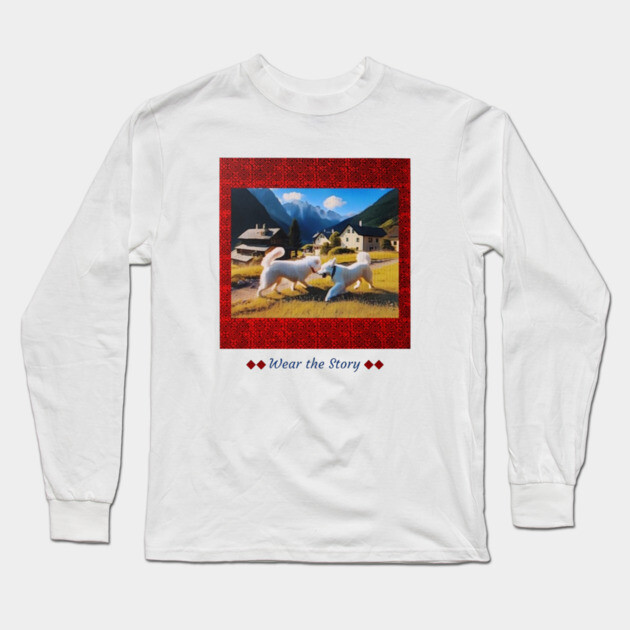 Wear the Story – Hmong Red Frame & Village Companions Long Sleeve T-Shirt by Pimcolle