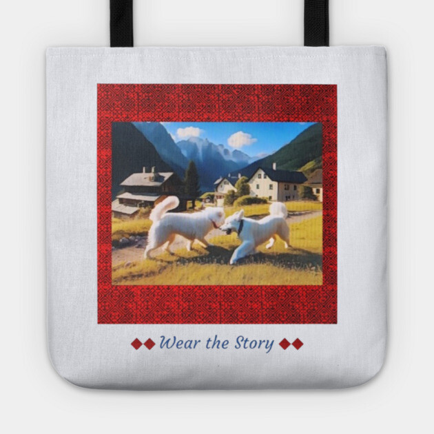 Wear the Story – Hmong Red Frame & Village Companions Tote by Pimcolle