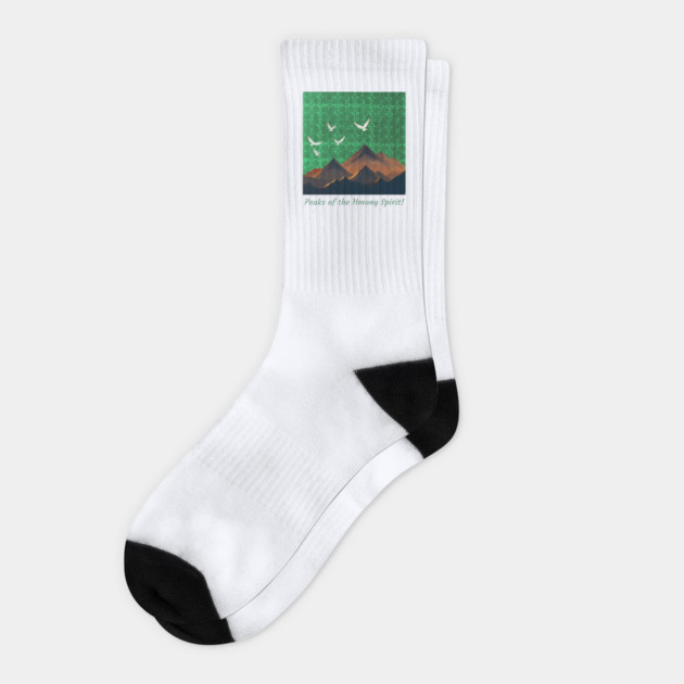 Peaks of the Hmong Spirit Socks by Pimcolle