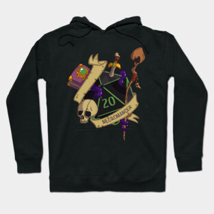 D20 Necromancer Fantasy dice Hoodie