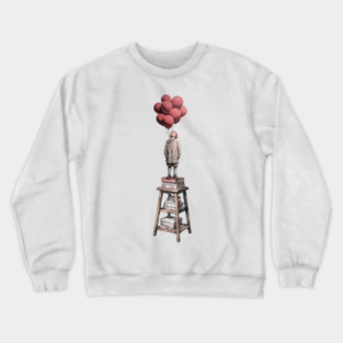 Dream Higher - Surreal Balloon Boy Art Crewneck Sweatshirt