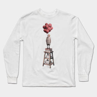 Dream Higher - Surreal Balloon Boy Art Long Sleeve T-Shirt