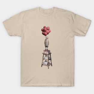 Dream Higher - Surreal Balloon Boy Art T-Shirt