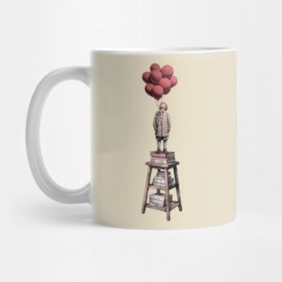 Dream Higher - Surreal Balloon Boy Art Mug