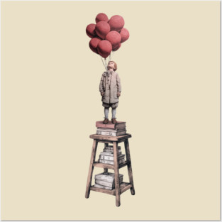 Dream Higher - Surreal Balloon Boy Art Posters and Art