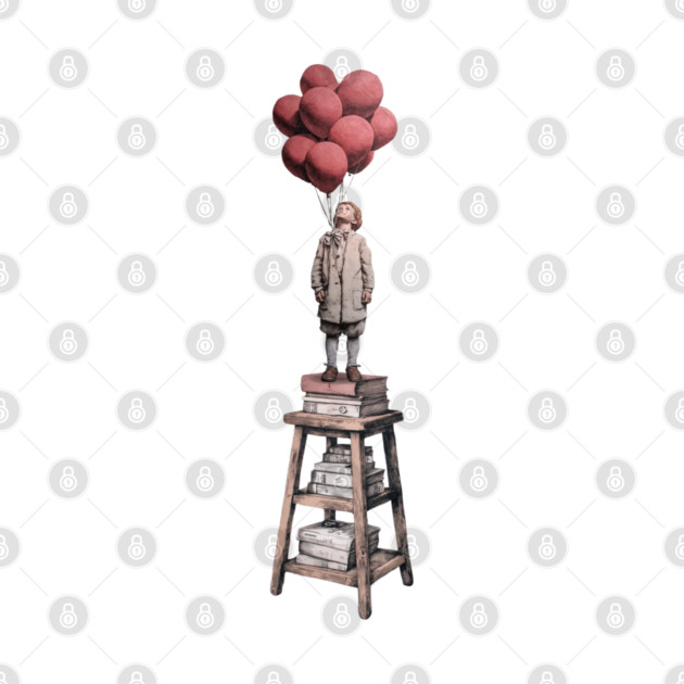 Dream Higher - Surreal Balloon Boy Art by TuncGK