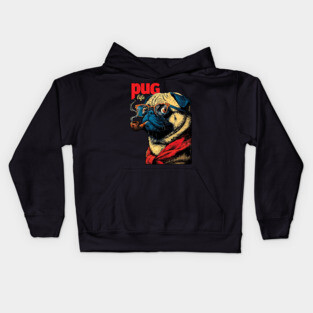 Pug Life - Sailor Captain Pug with Pipe Kids Hoodie