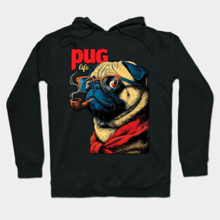 Pug Life - Sailor Captain Pug with Pipe Hoodie