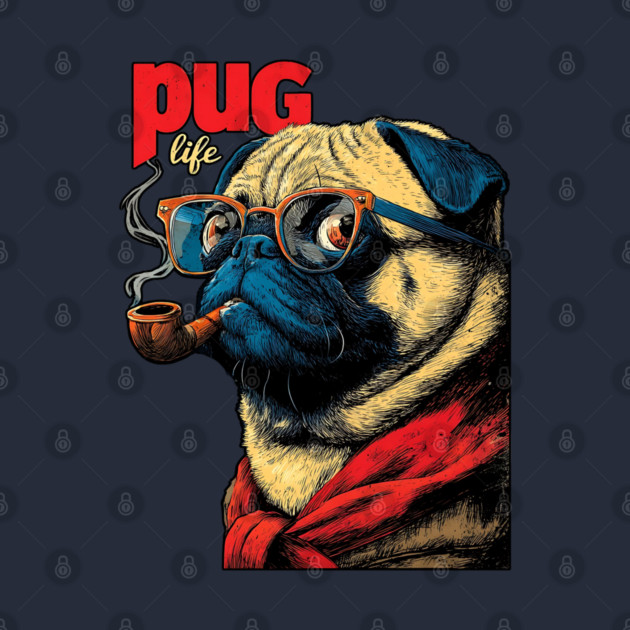 Pug Life - Sailor Captain Pug with Pipe by TuncGK
