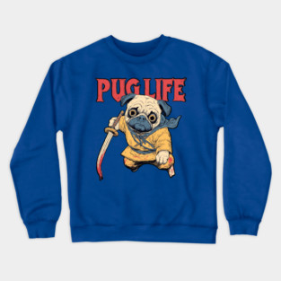 Pug Life Warrior - Anime Style Fighter Pug Crewneck Sweatshirt