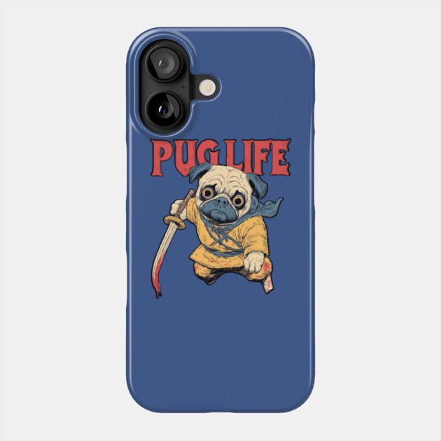 Pug Life Warrior - Anime Style Fighter Pug Phone Case by TuncGK