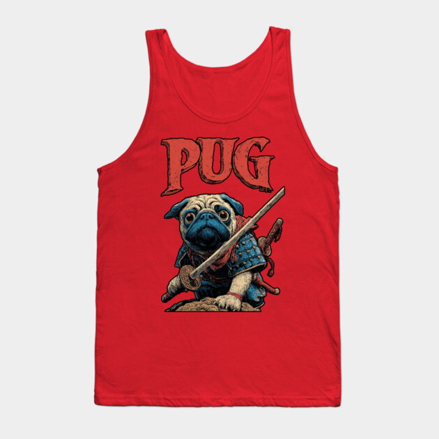 Pug Samurai - Honorable Warrior Dog Tank Top by TuncGK