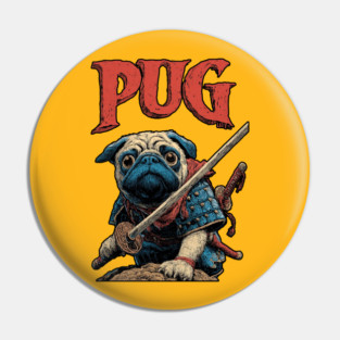 Pug Samurai - Honorable Warrior Dog Pin