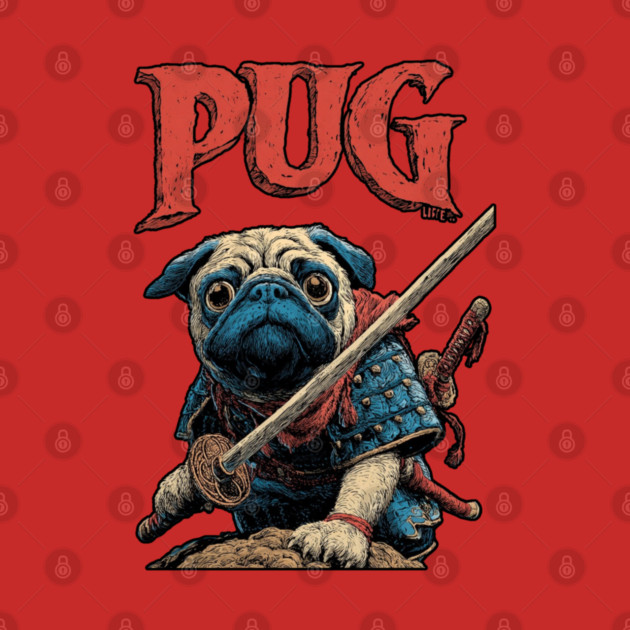 Pug Samurai - Honorable Warrior Dog by TuncGK