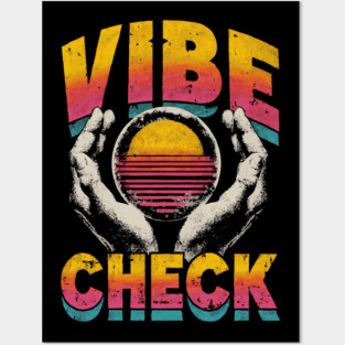 Vibe Check - Retro 80s Sunset Aesthetic Meme Posters and Art