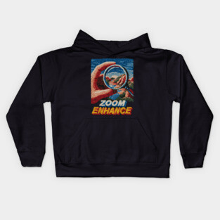 Zoom and Enhance - CSI Tech Meme Parody Kids Hoodie