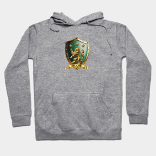 Moore Coat of Arms – Gold Lion & Stars with Name Banner Hoodie