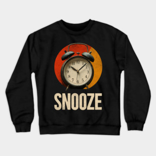 Snooze Button Champion - Retro Alarm Clock Design Crewneck Sweatshirt