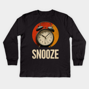 Snooze Button Champion - Retro Alarm Clock Design Kids Long Sleeve T-Shirt