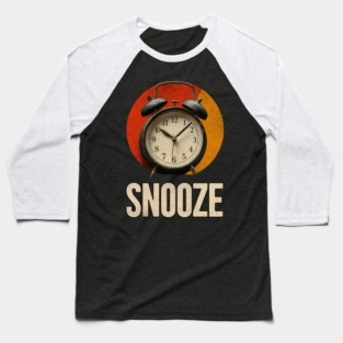 Snooze Button Champion - Retro Alarm Clock Design Baseball T-Shirt