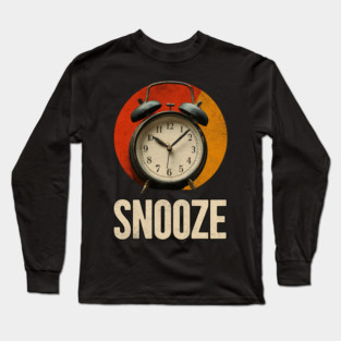 Snooze Button Champion - Retro Alarm Clock Design Long Sleeve T-Shirt