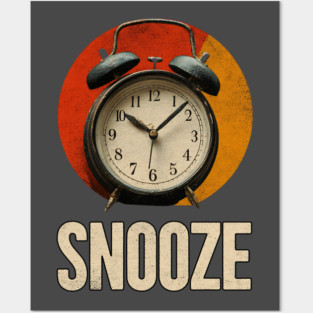 Snooze Button Champion - Retro Alarm Clock Design Posters and Art