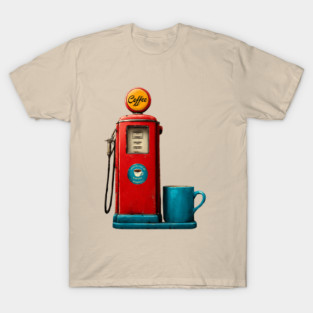 Coffee Stop - Vintage Gas Pump Caffeine Station T-Shirt